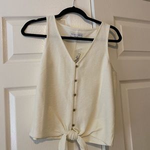Madewell cream knotted tank